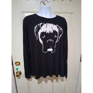 Dog Long Sleeve Black T Shirt Sz XL